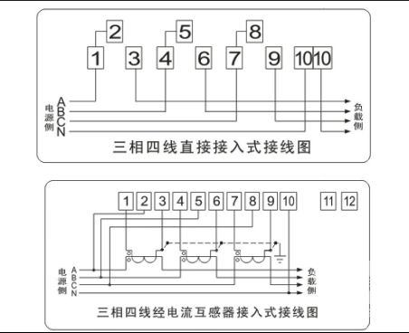 電度表DTSD341-MD2主端子接線示意圖