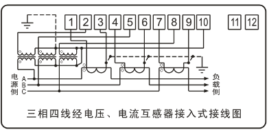 DTSY341-MD3經(jīng)電壓、電流互感器接入式接線圖