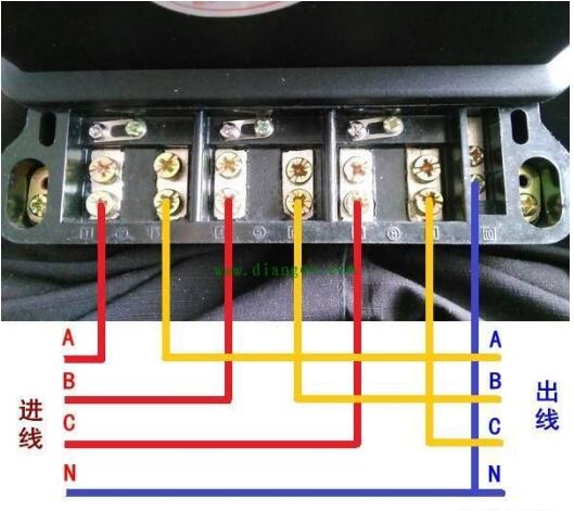 三相四線電子式電能表直通式如何接線？