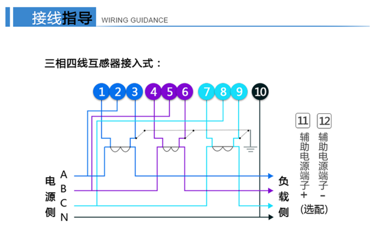 杭州炬華DTSD1296三相四線多功能電能表加了互感器怎么接線？